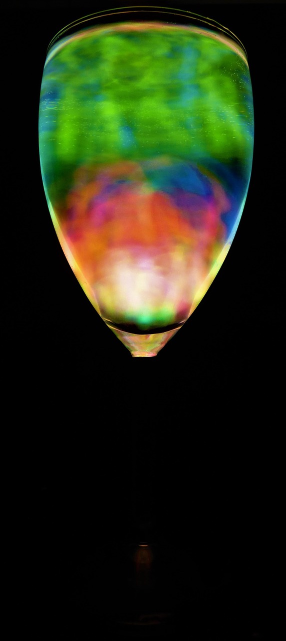 wine glass neon liquid free photo
