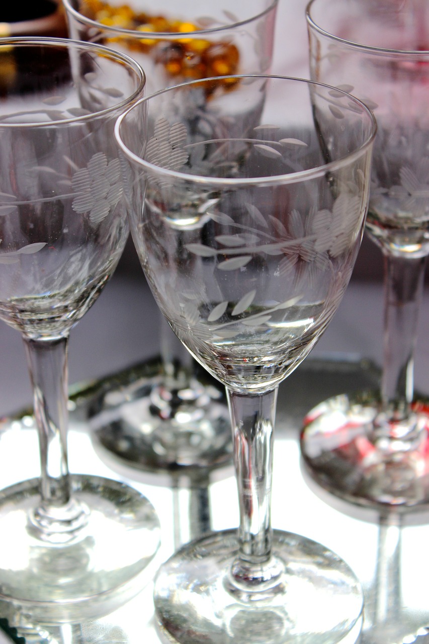 wine glass crystal engraving free photo