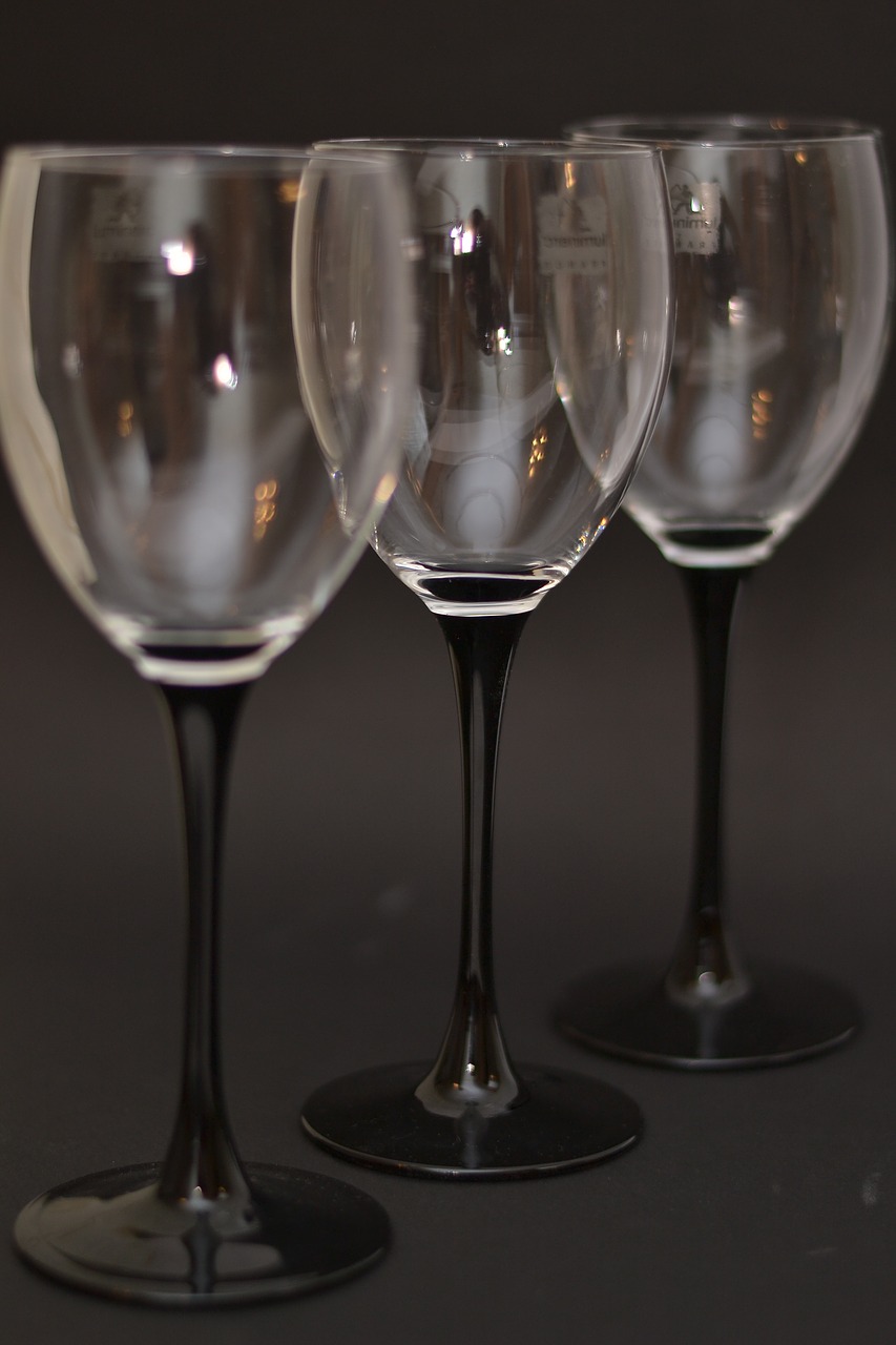 wine glasses  wine  laying free photo