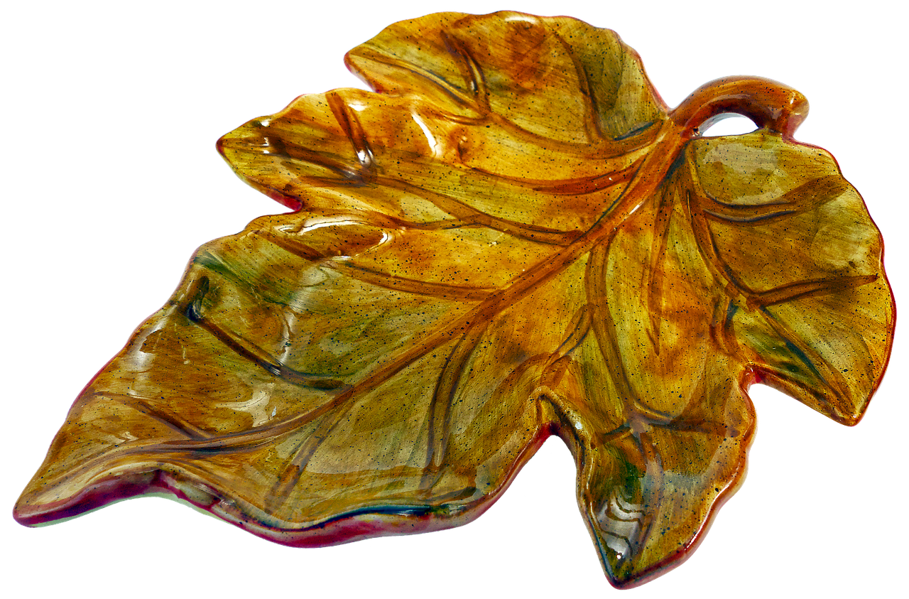 wine leaf ceramic shell free photo
