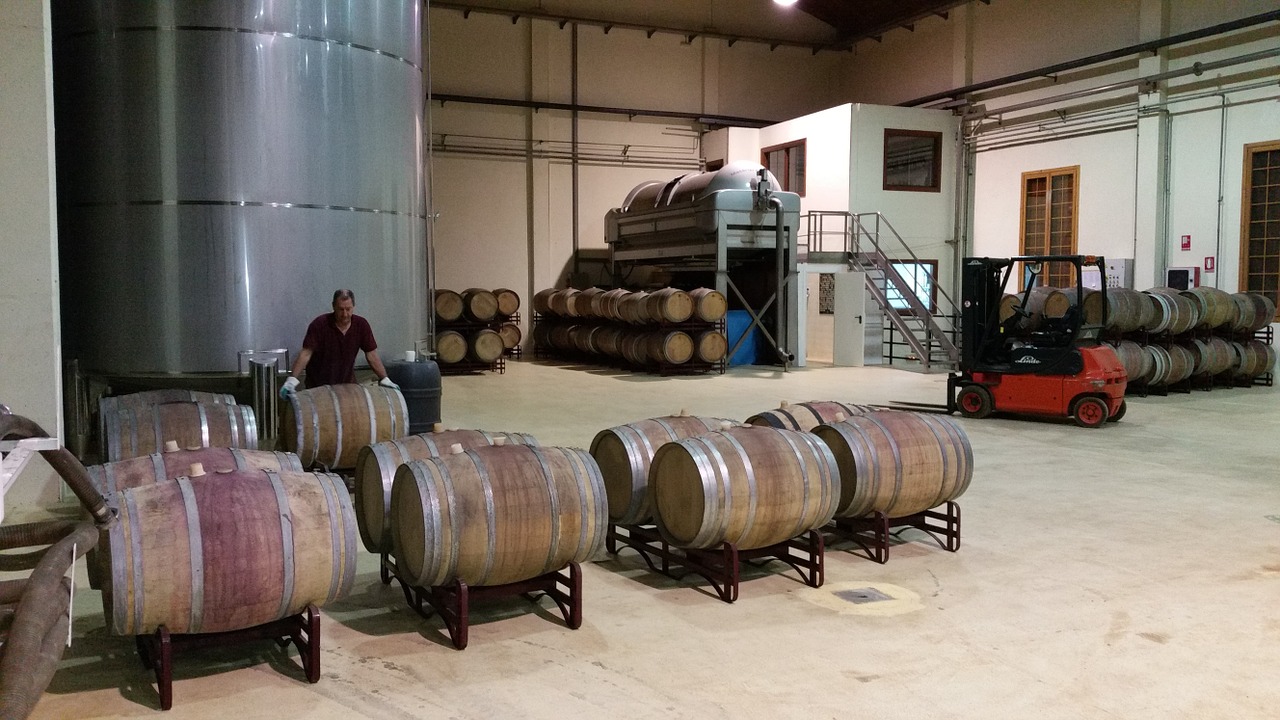 winery casks wine production free photo