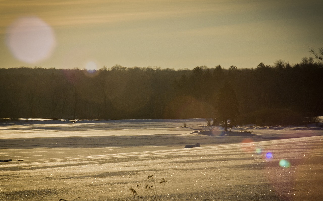 winter snow sunrise free photo