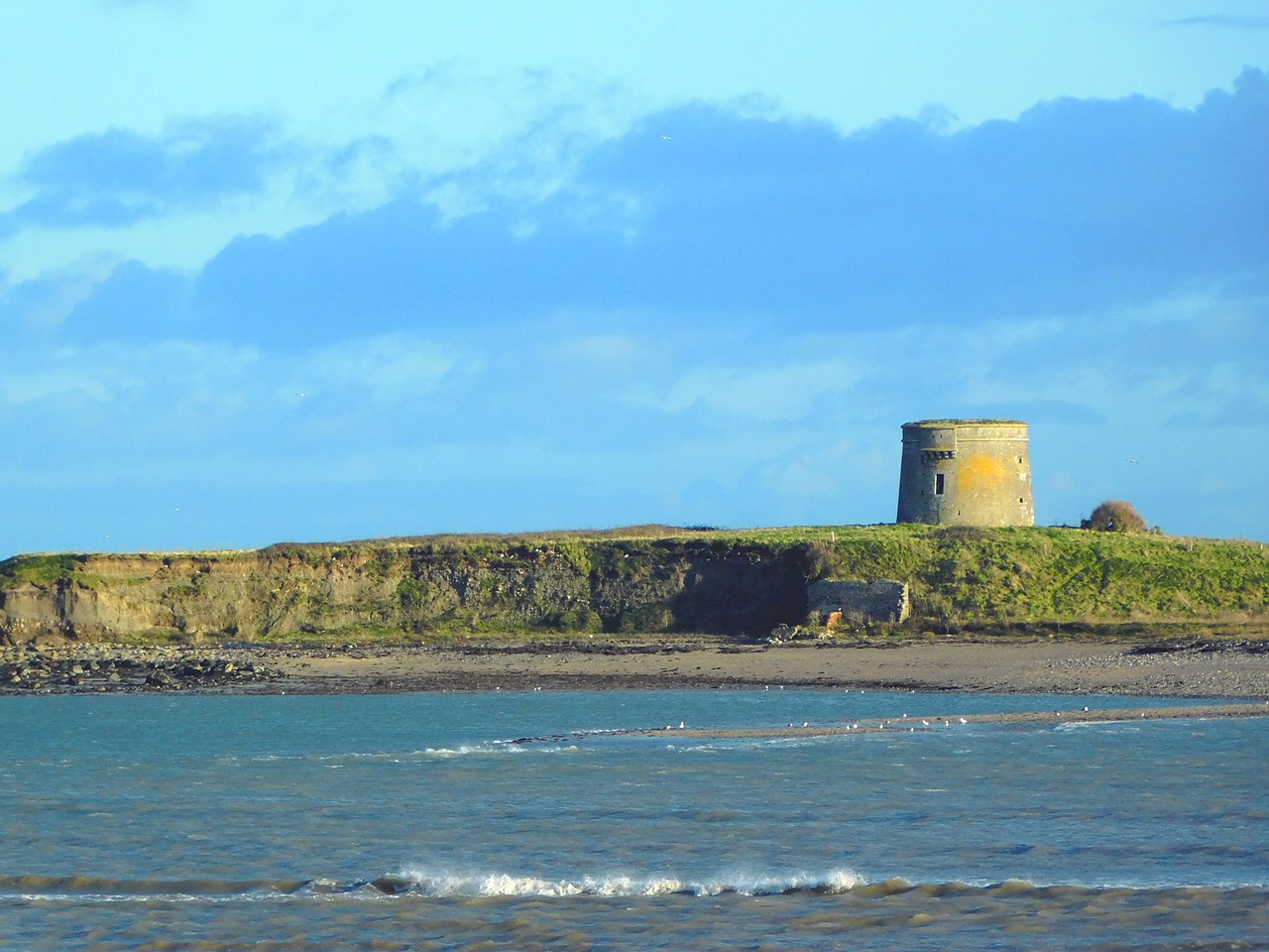 martello tower shenick island seascape free photo