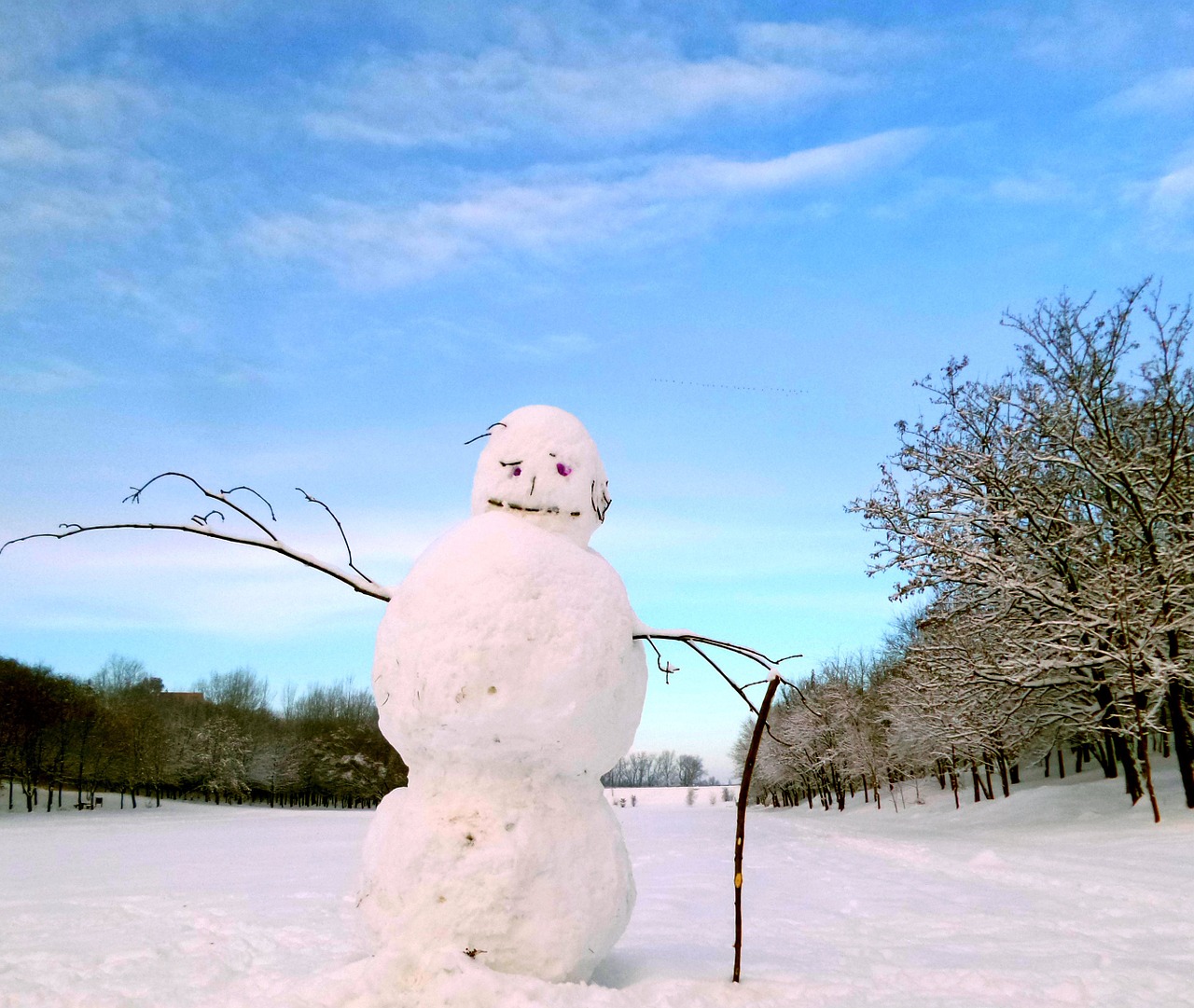 snowman winter snow free photo