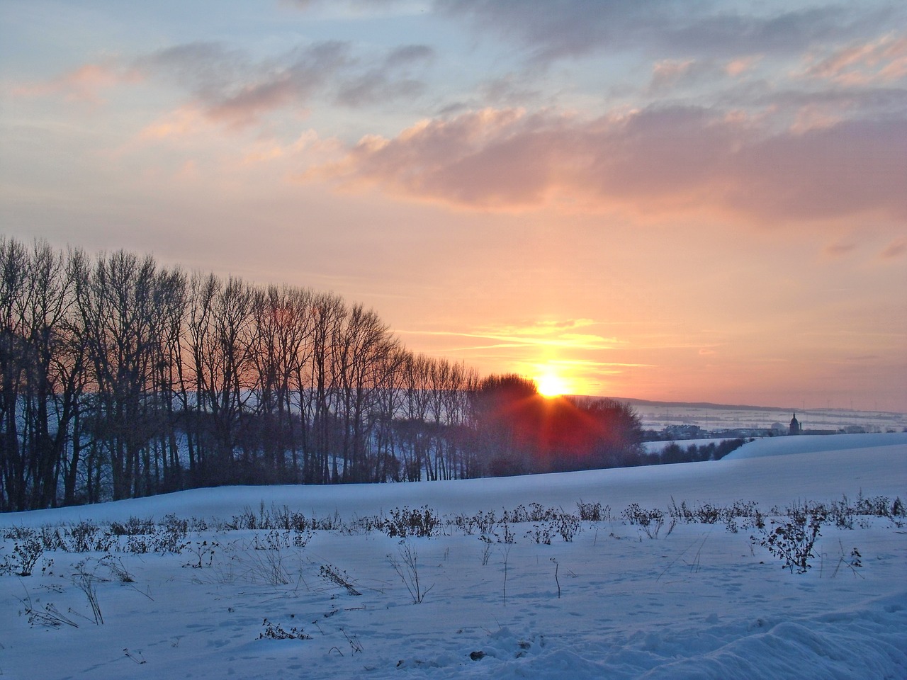 winter sun snow free photo