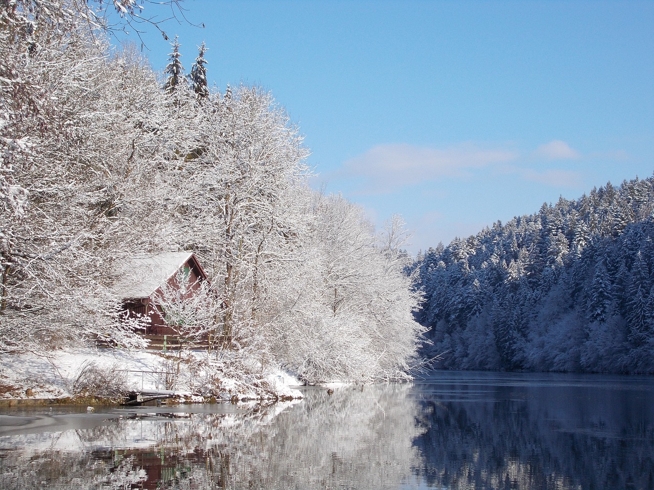 winter lake landscape free photo