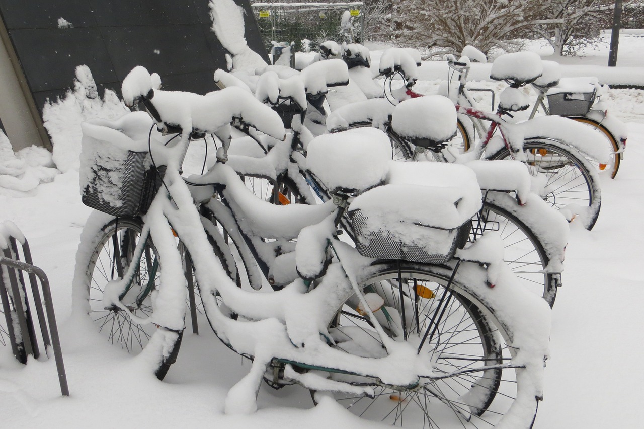 winter munich bicycles free photo