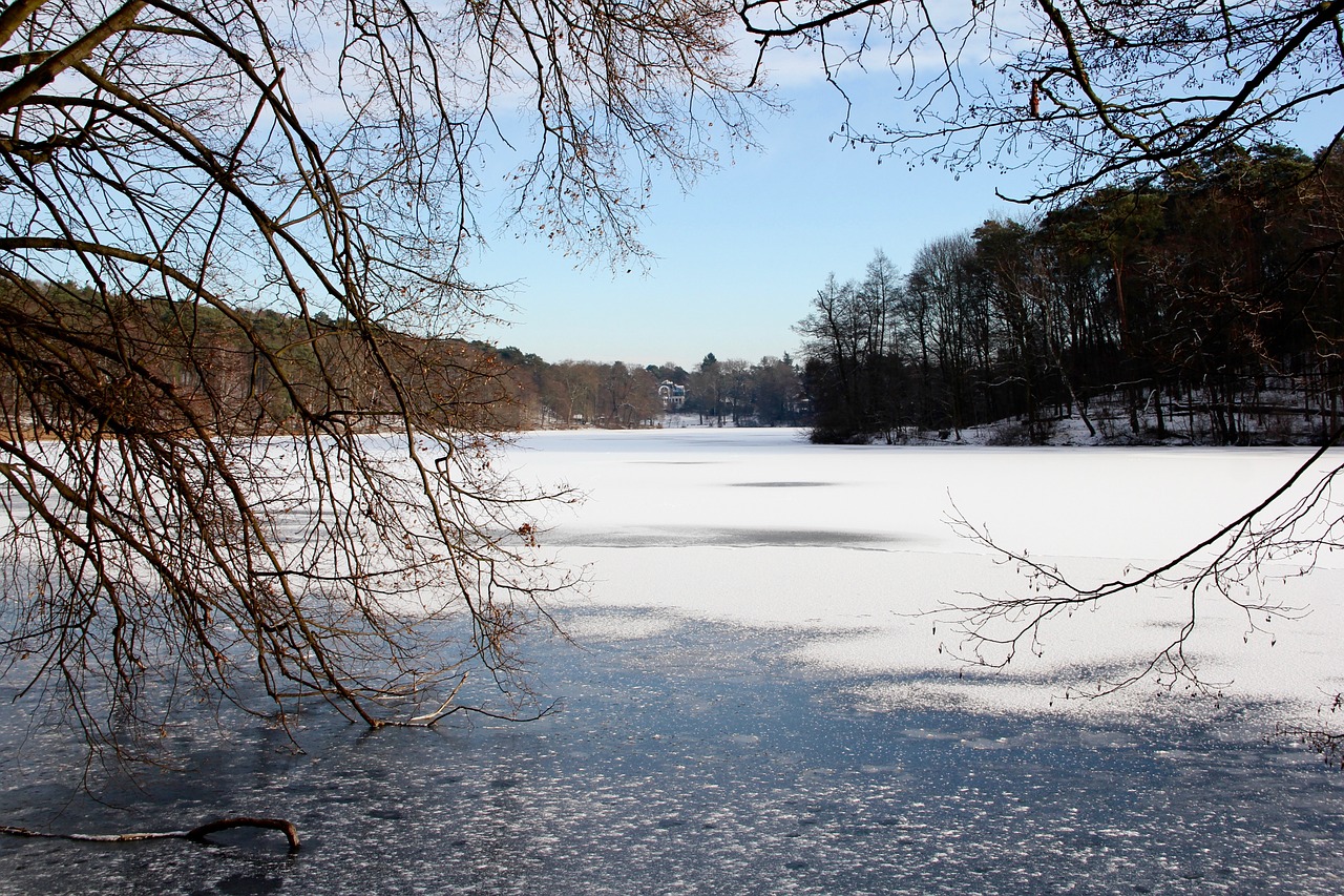 winter lake frozen free photo