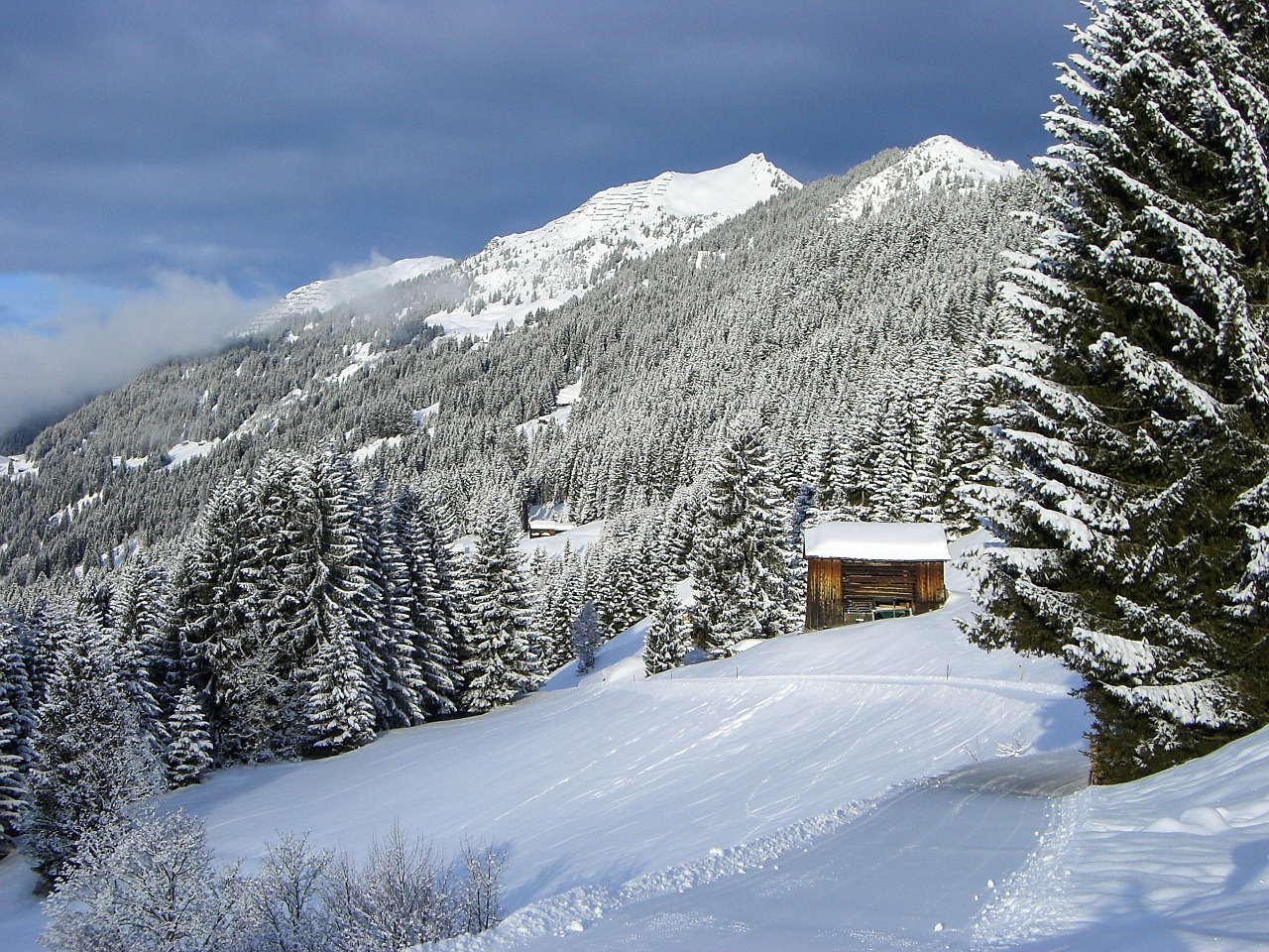 winter snow landscape mountains free photo