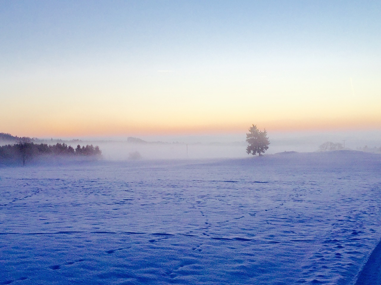 winter sunrise morgenstimmung free photo