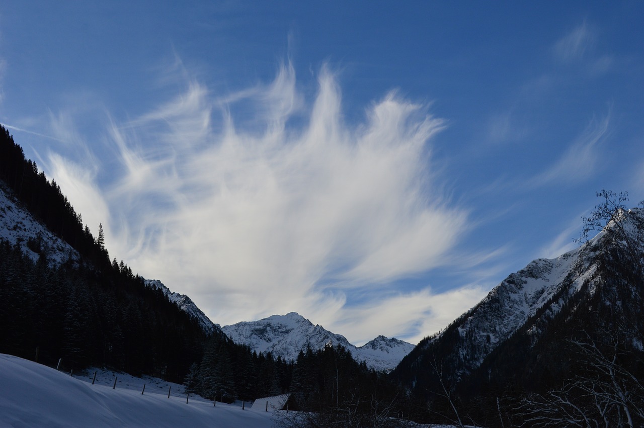 winter mountain sky free photo