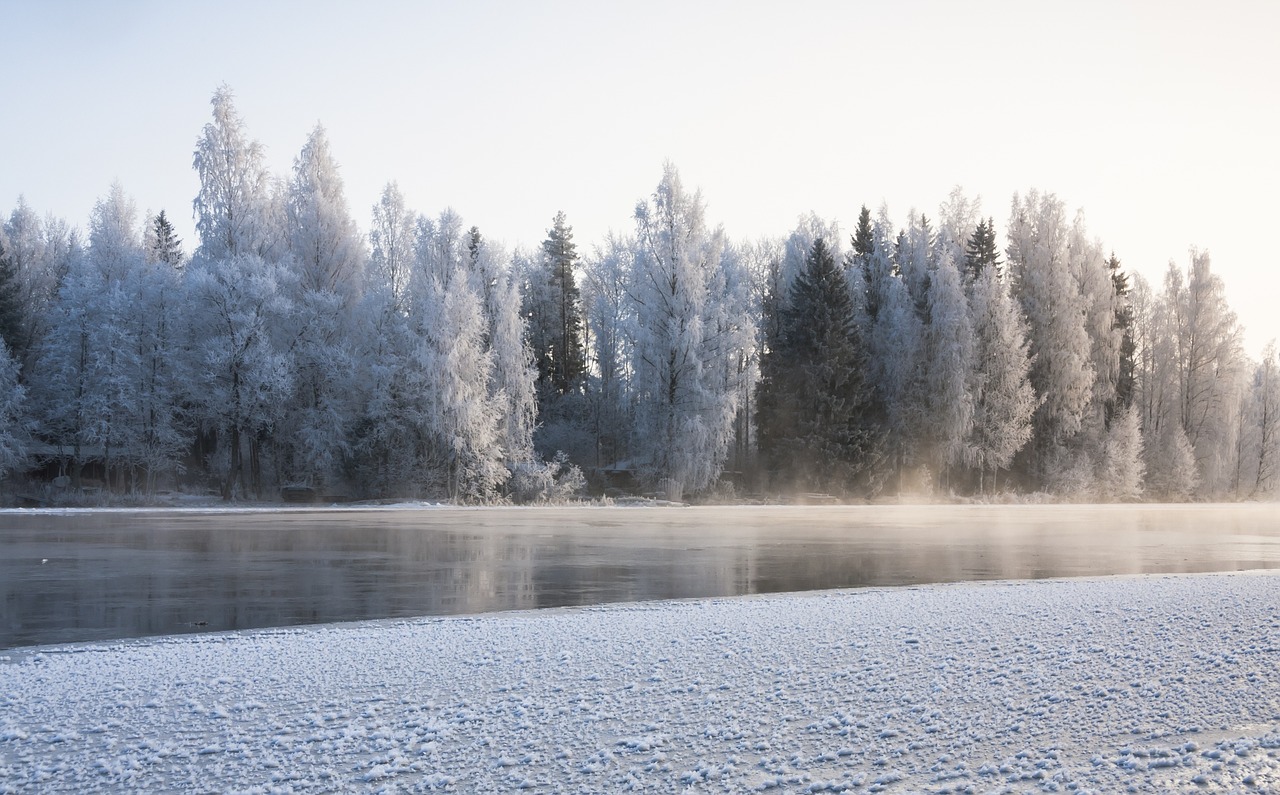 winter river frost free photo