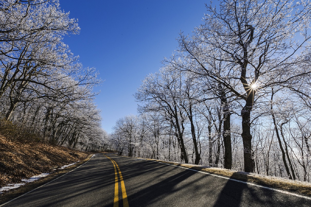 winter skyline drive ice free photo