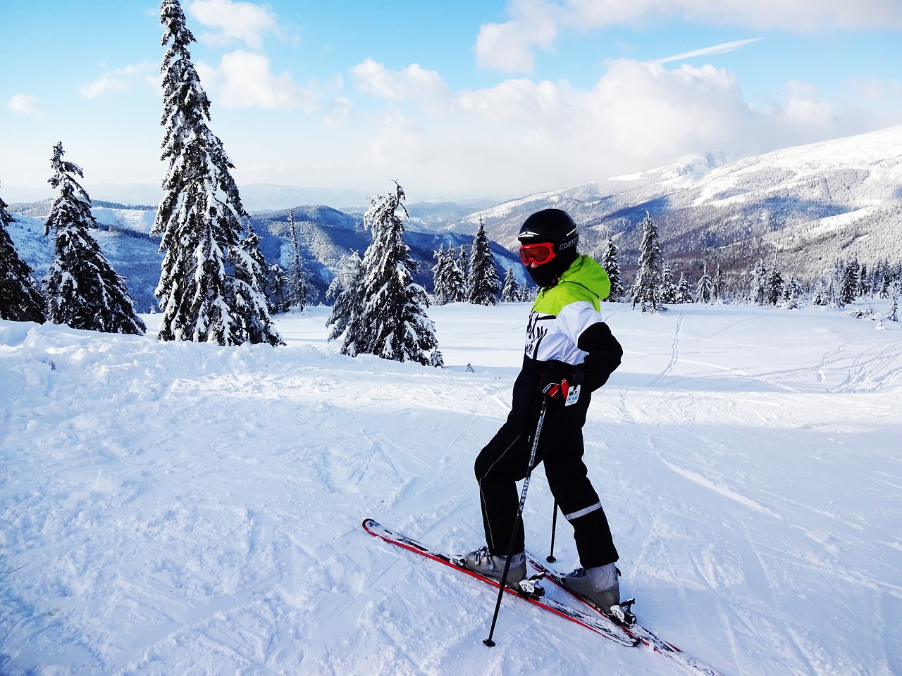 alpine skier winter skis free photo