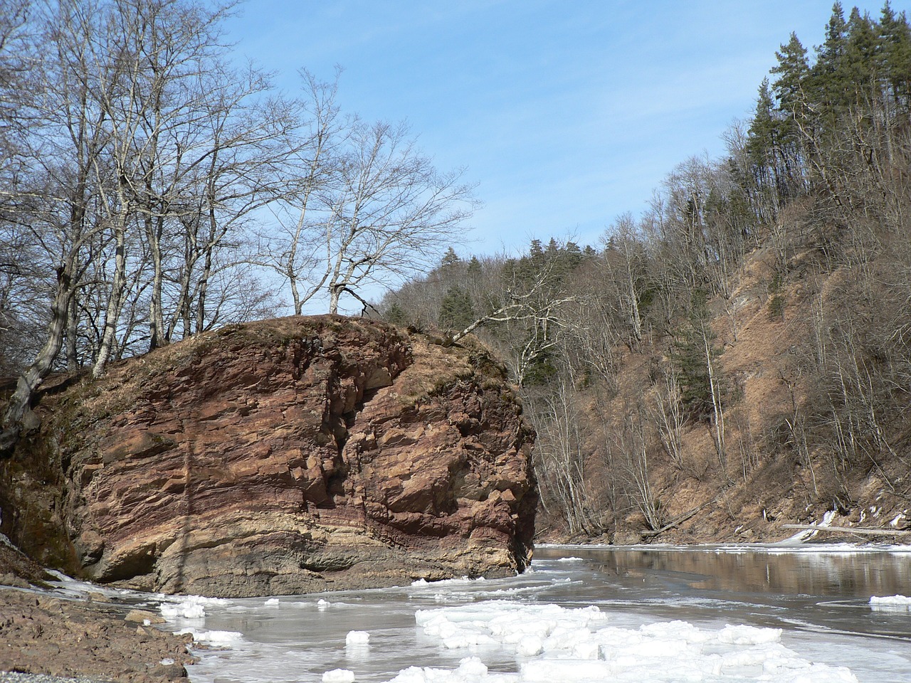 winter ice river free photo