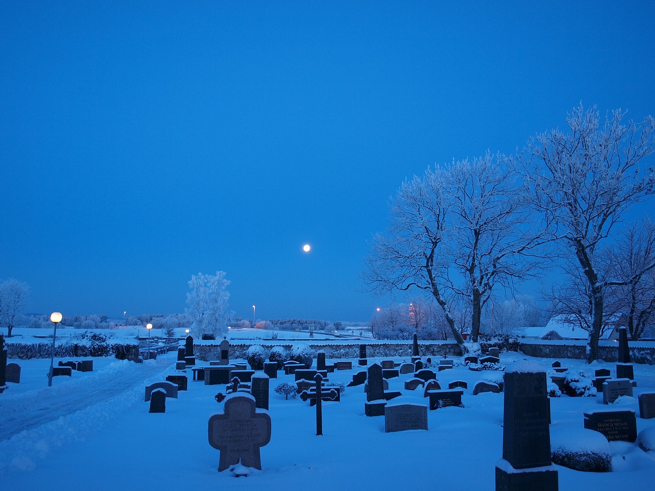 winter cemetery snow free photo