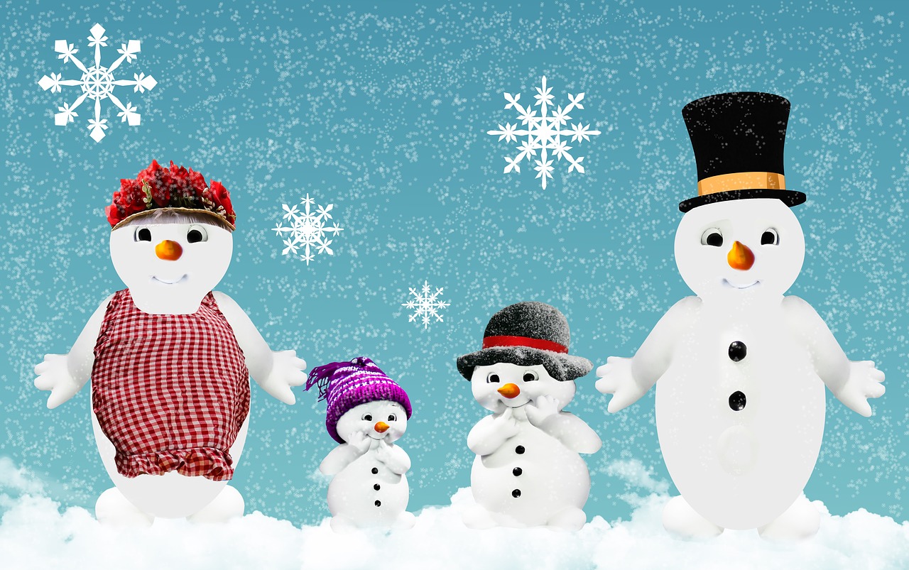 winter snow man figure free photo