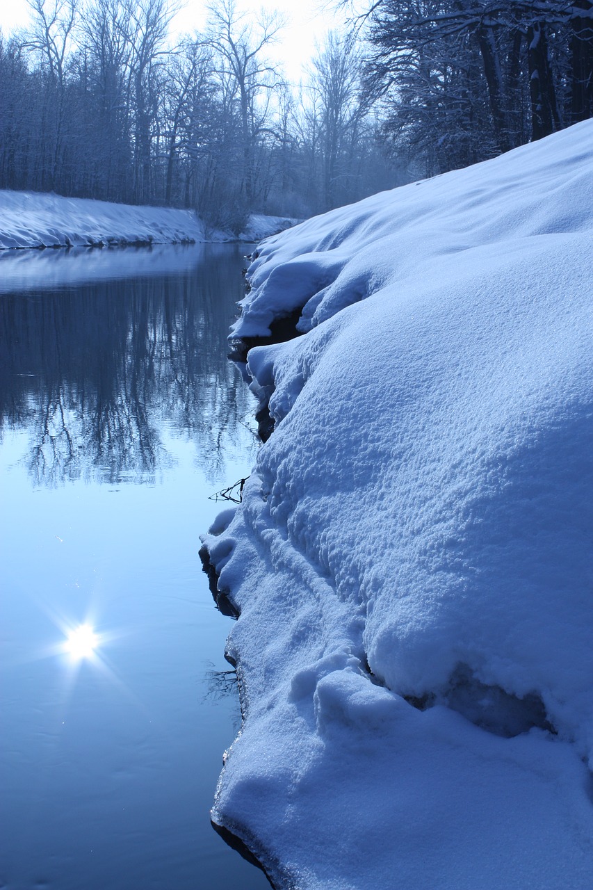 winter river snow free photo