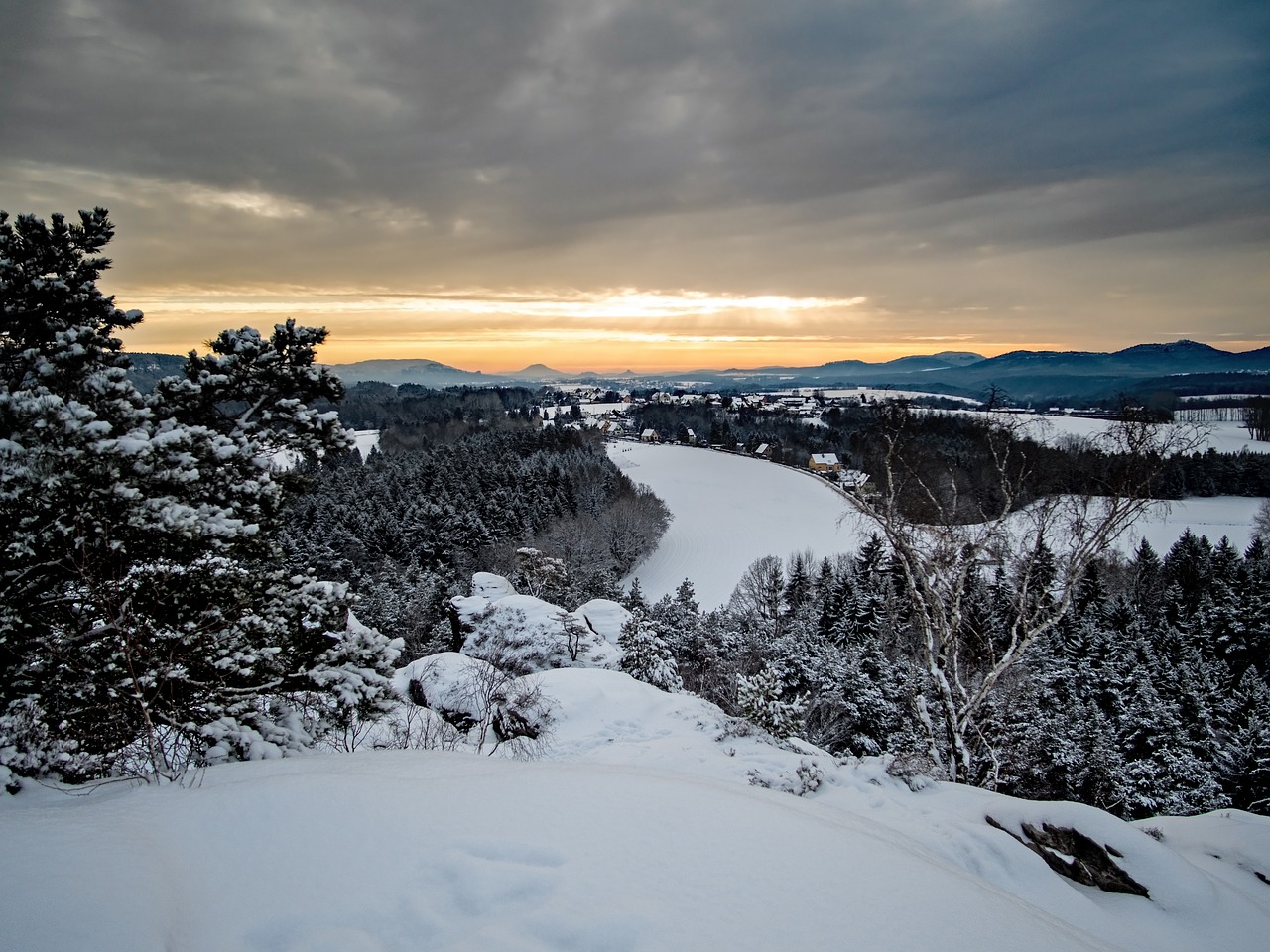 winter snow mountains free photo