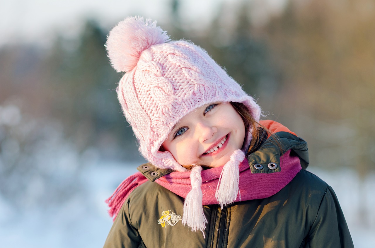 winter the little girl snow free photo