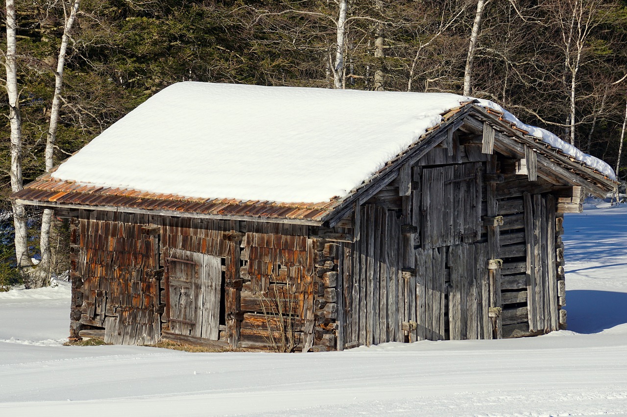 winter barn snow free photo