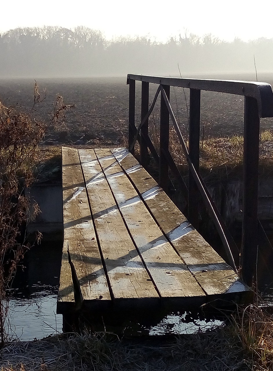 winter bridge water free photo