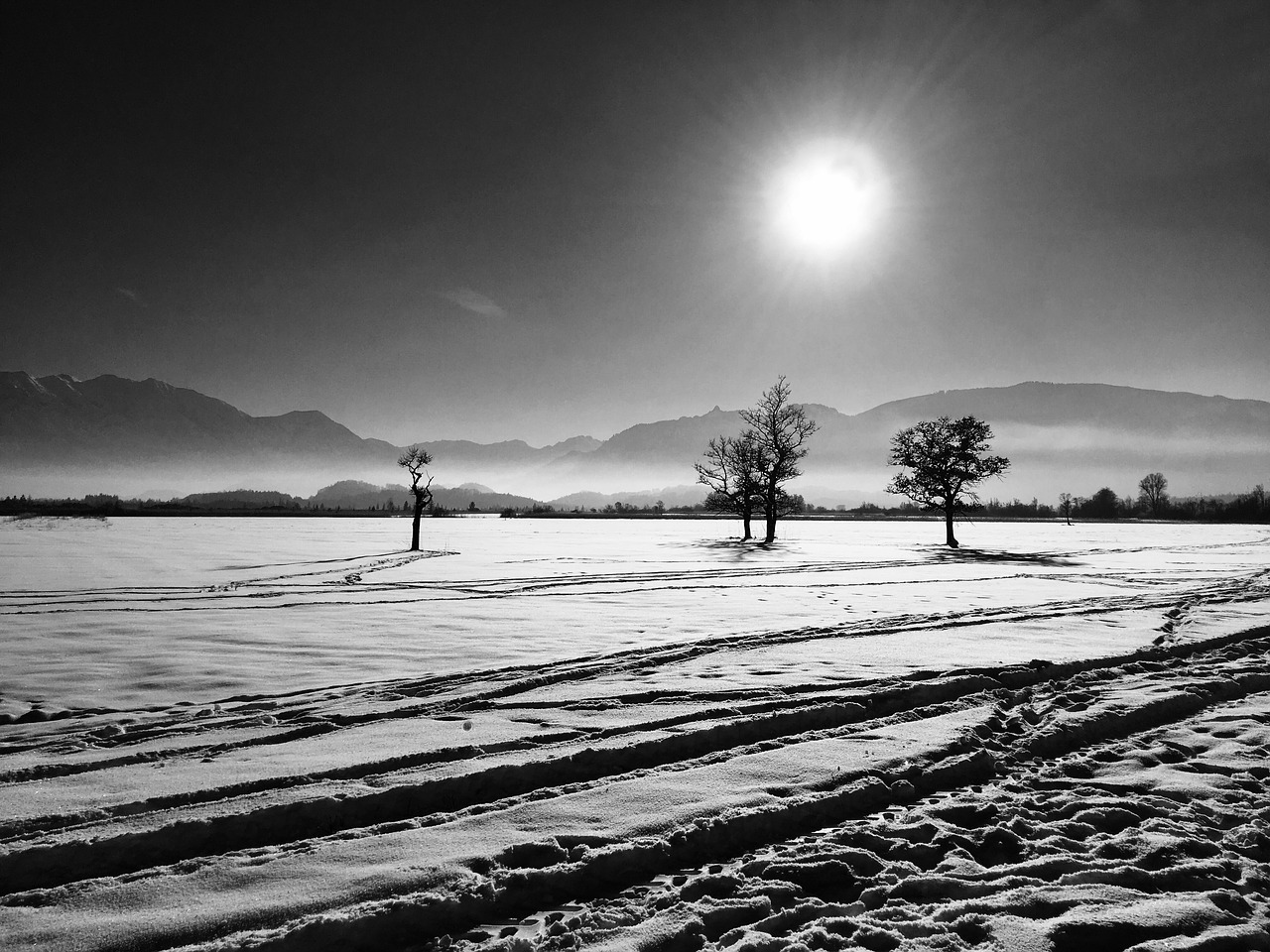 winter mountains sun free photo