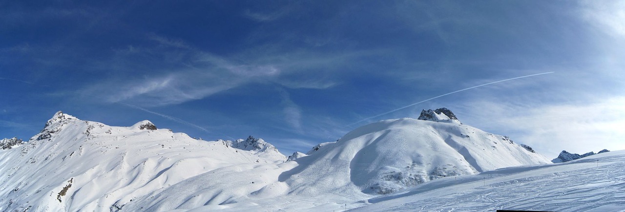 winter blue sky panorama free photo