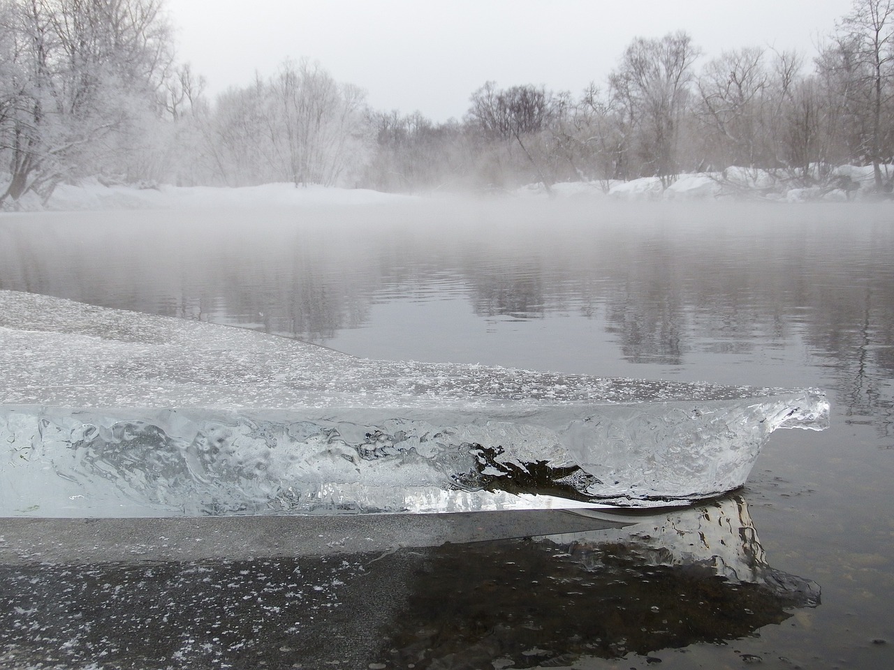 winter river beach free photo