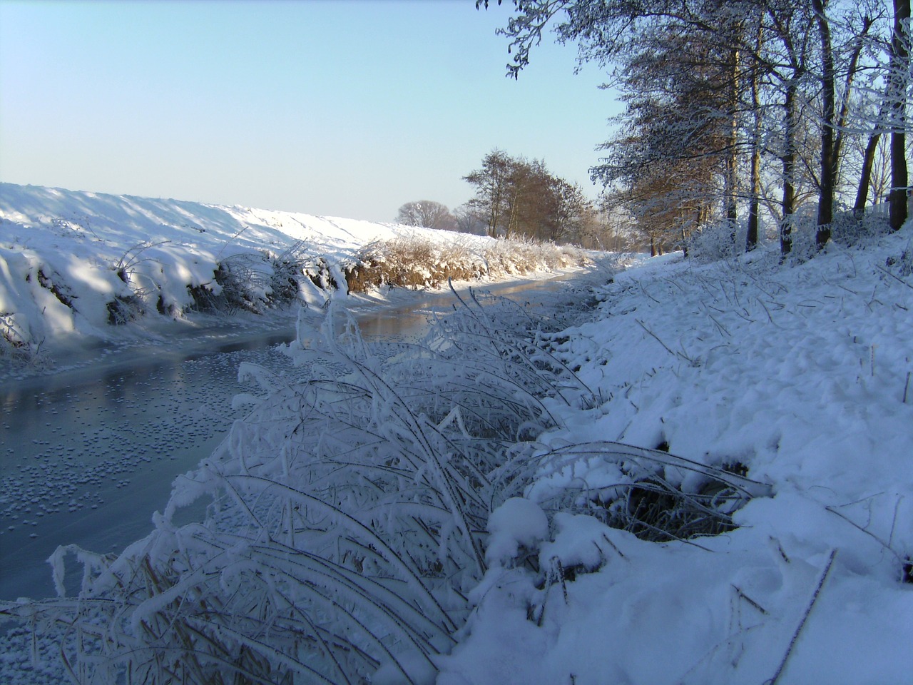 winter river snow free photo