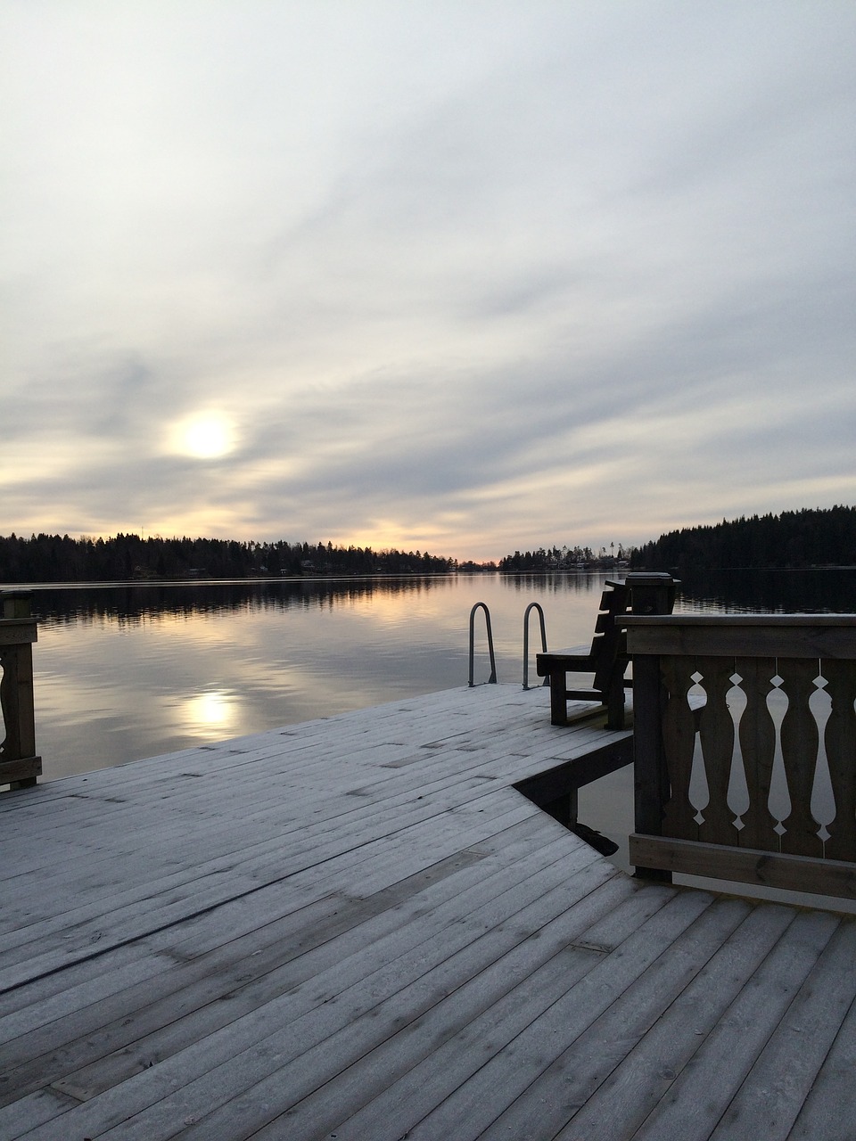 winter bridge lake free photo