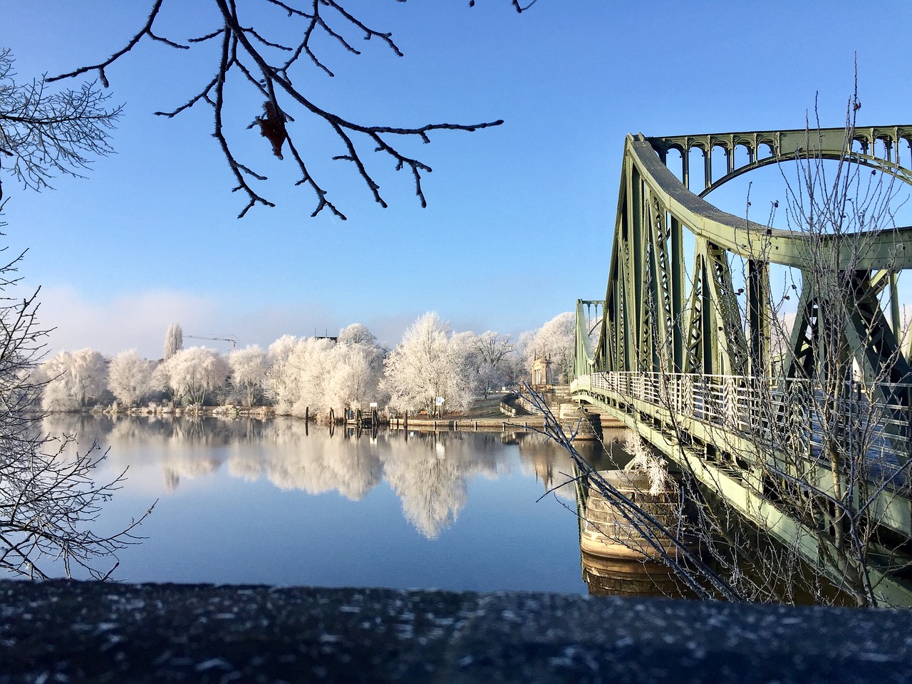 winter glienicke bridge free photo