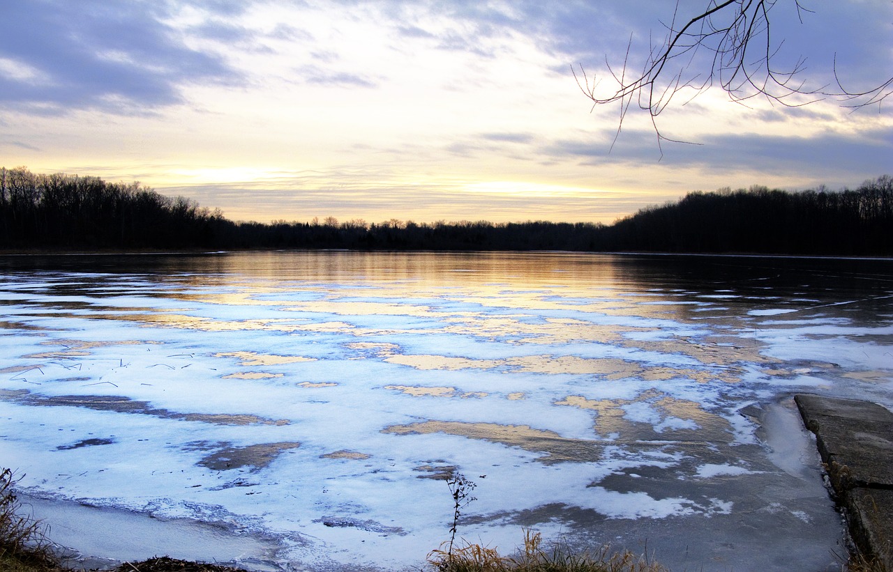 winter sunset landscape free photo