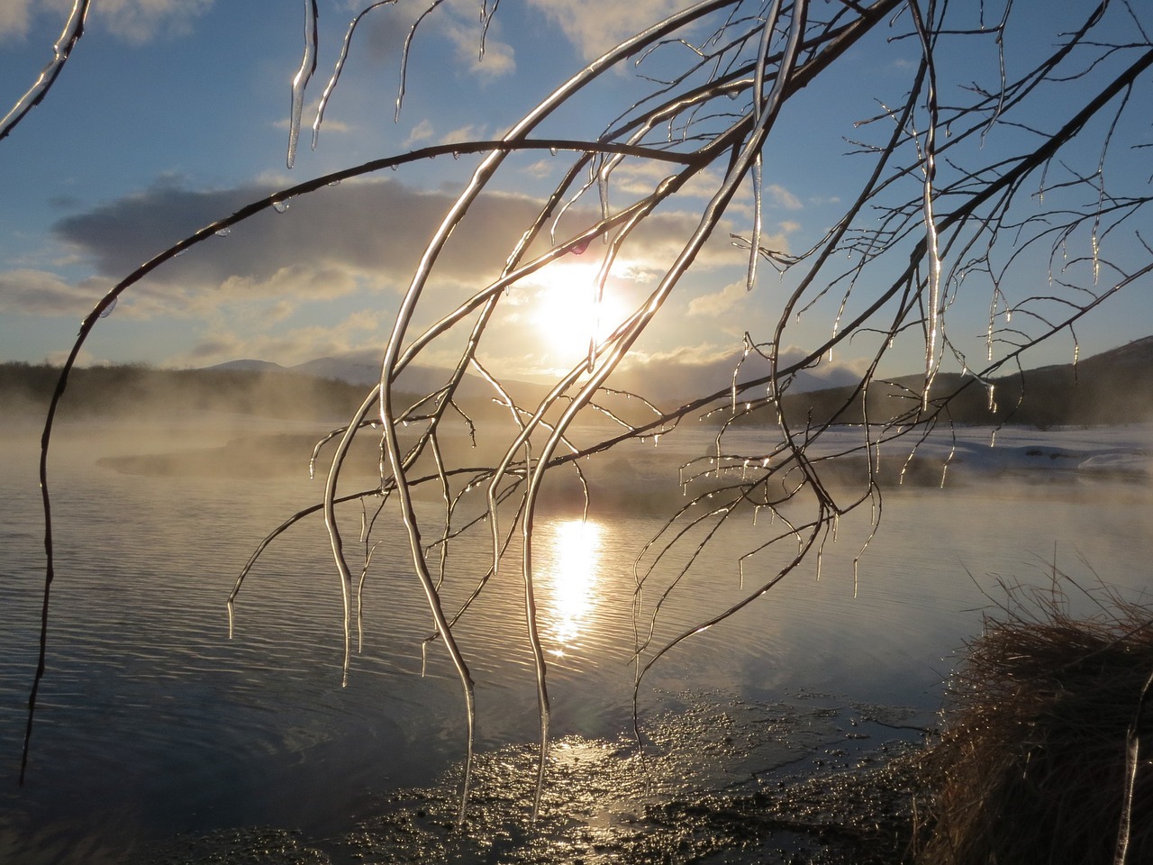 winter lake ice free photo