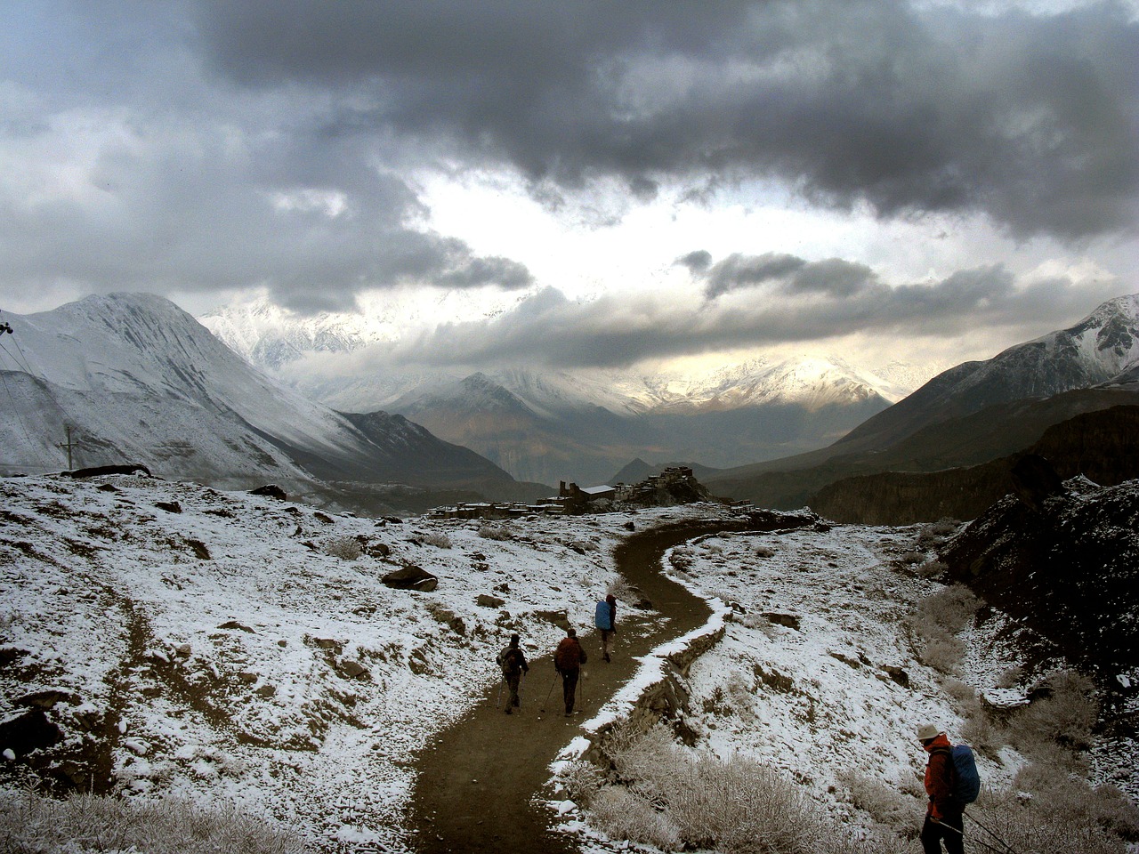 winter snow hiking free photo