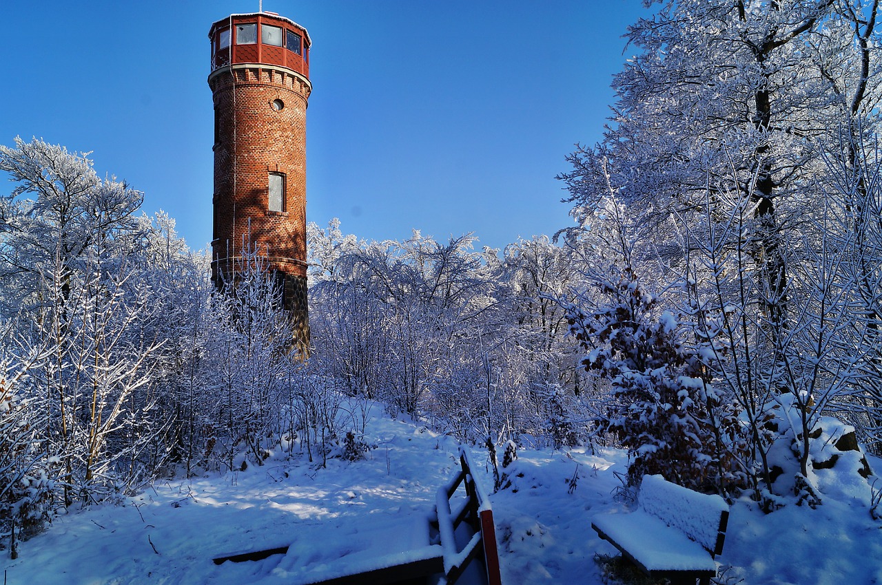 winter snow observation tower free photo