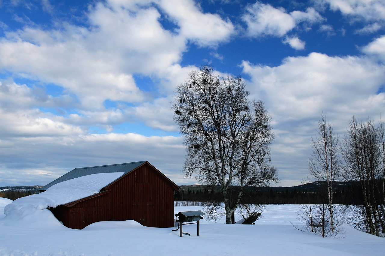 winter cloud barn free photo