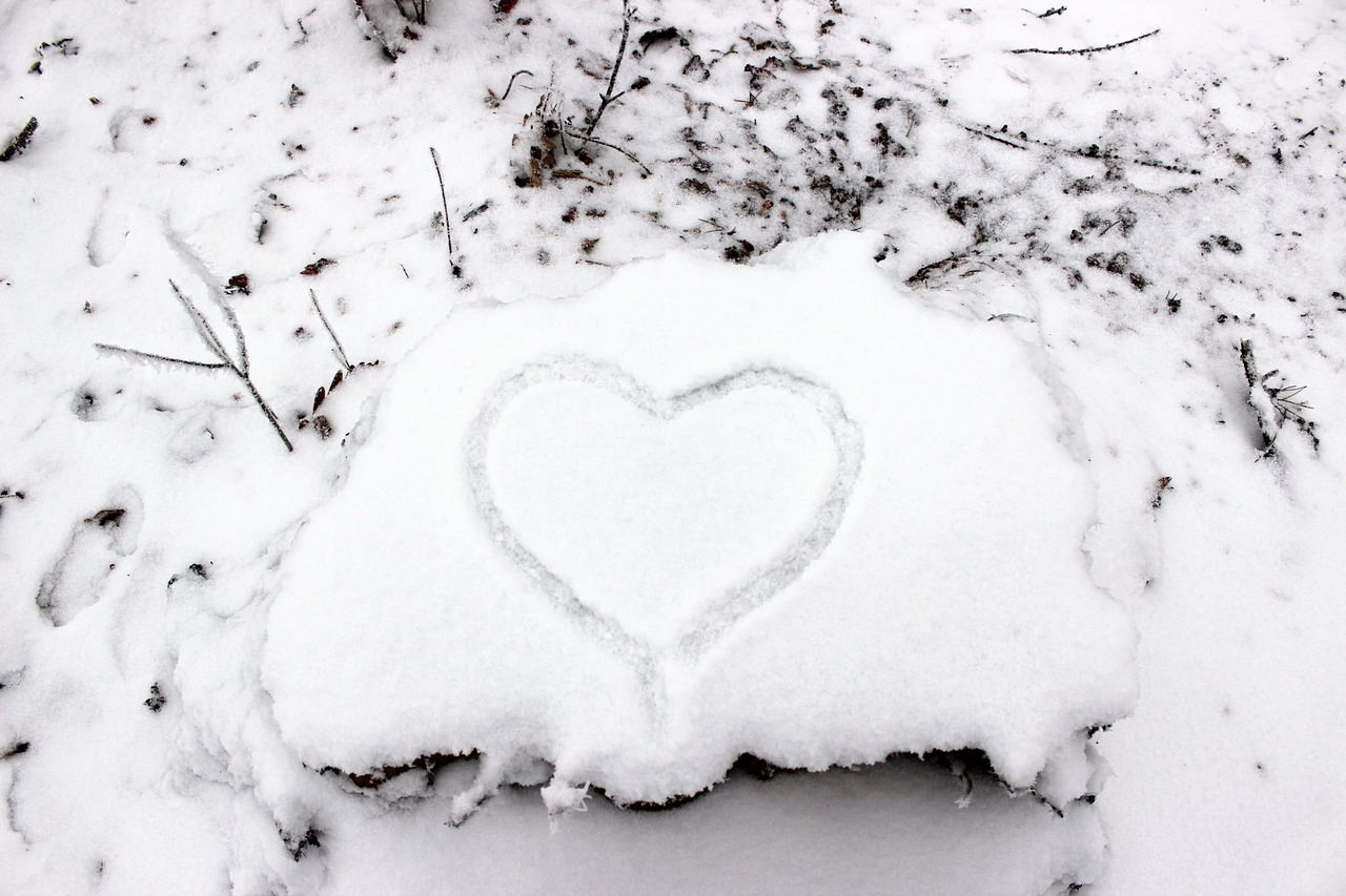 winter snow heart free photo