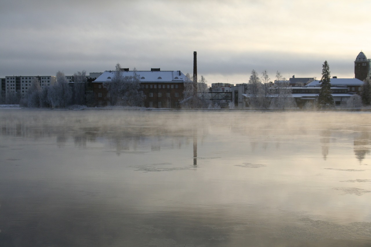 winter river finland free photo