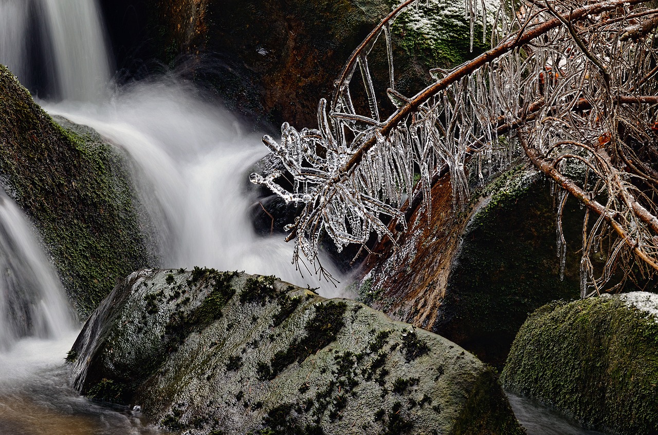 winter ice winter creek free photo