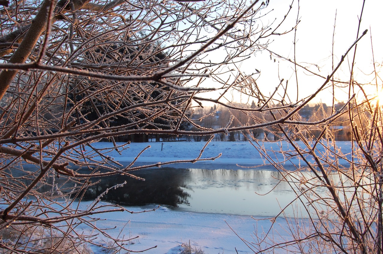 winter river wintry free photo