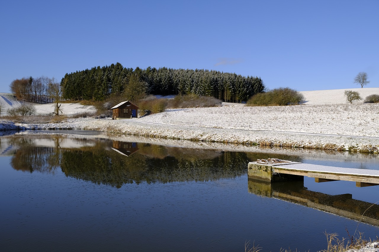 winter snow lake free photo