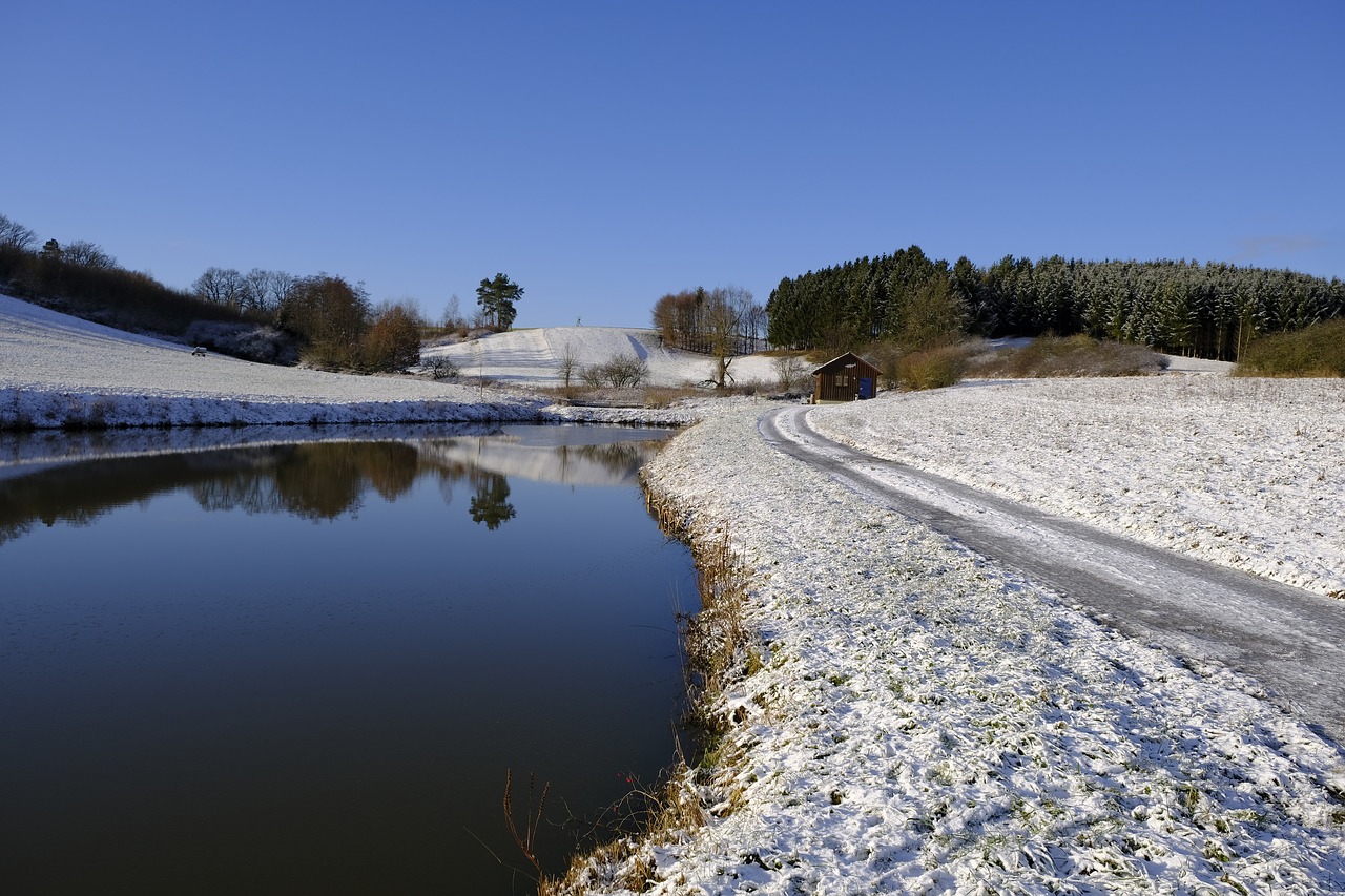 winter snow lake free photo