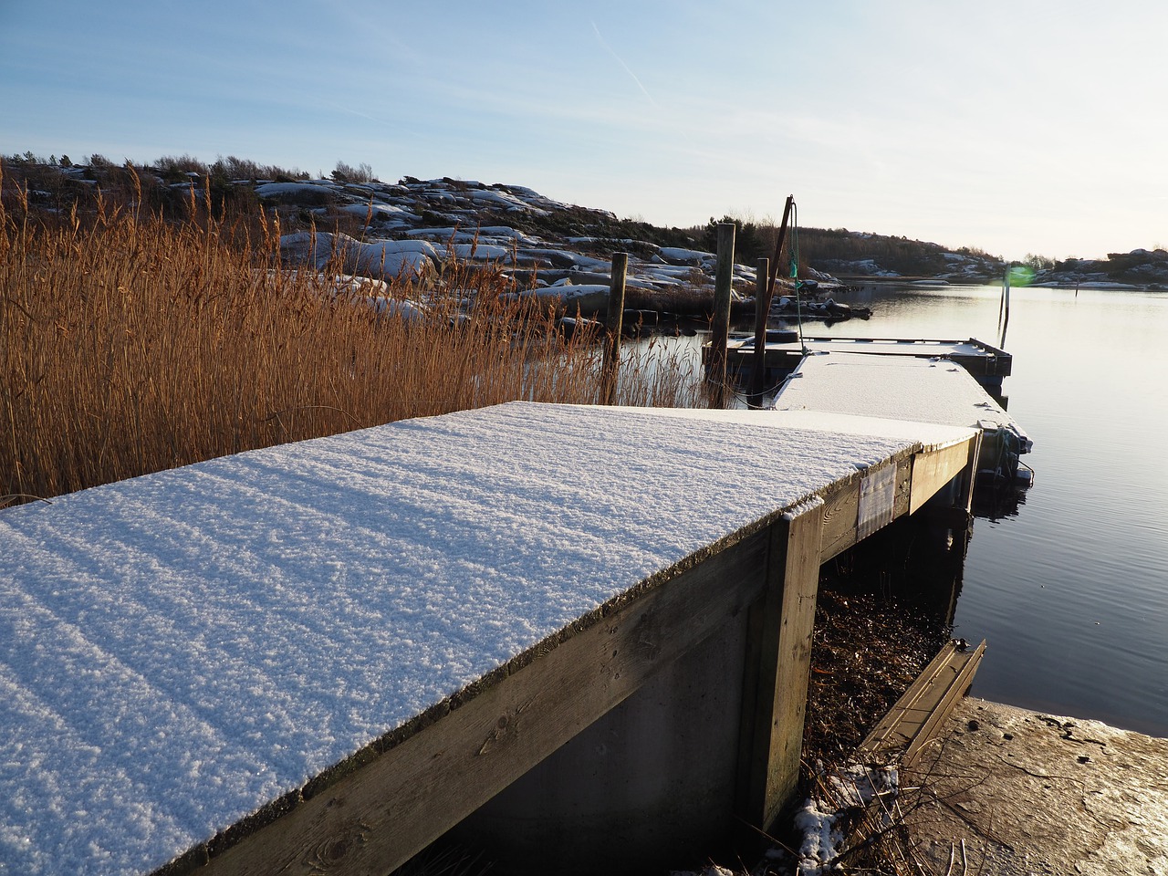 winter bridge sea free photo