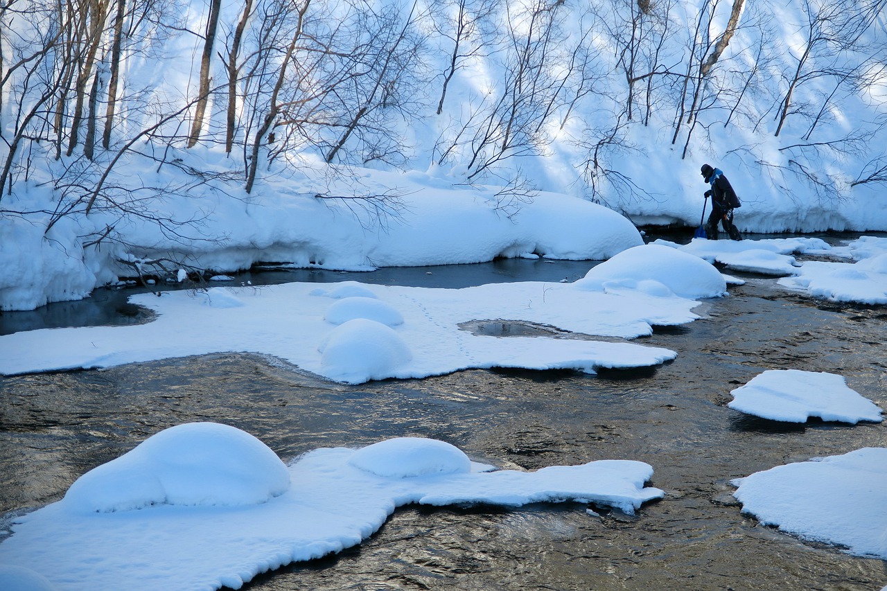 winter snow river free photo