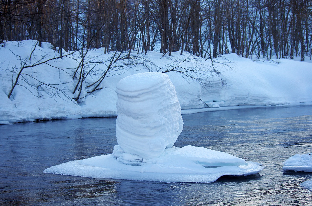 winter snow river free photo