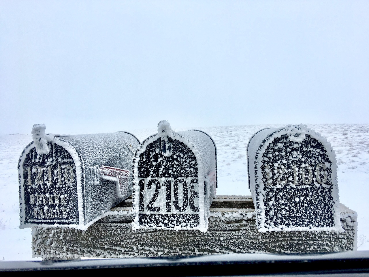 winter mailboxes cold free photo