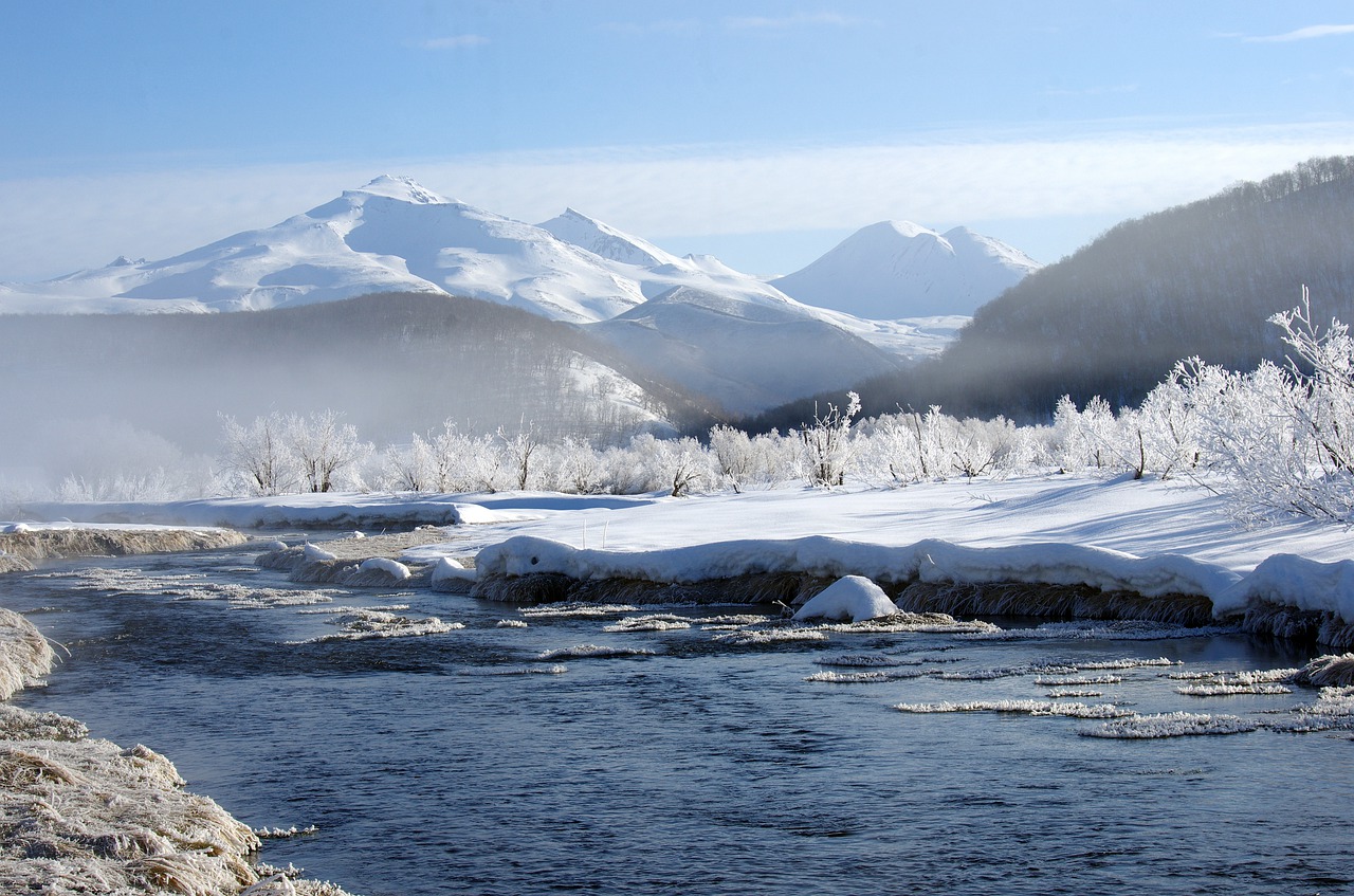 winter river frost free photo