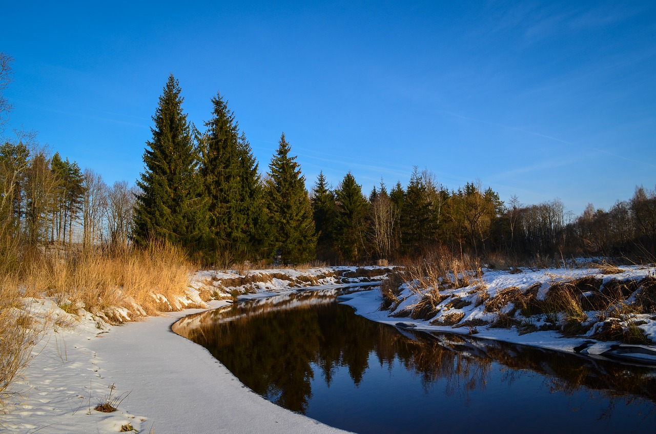 winter  hdr  river free photo