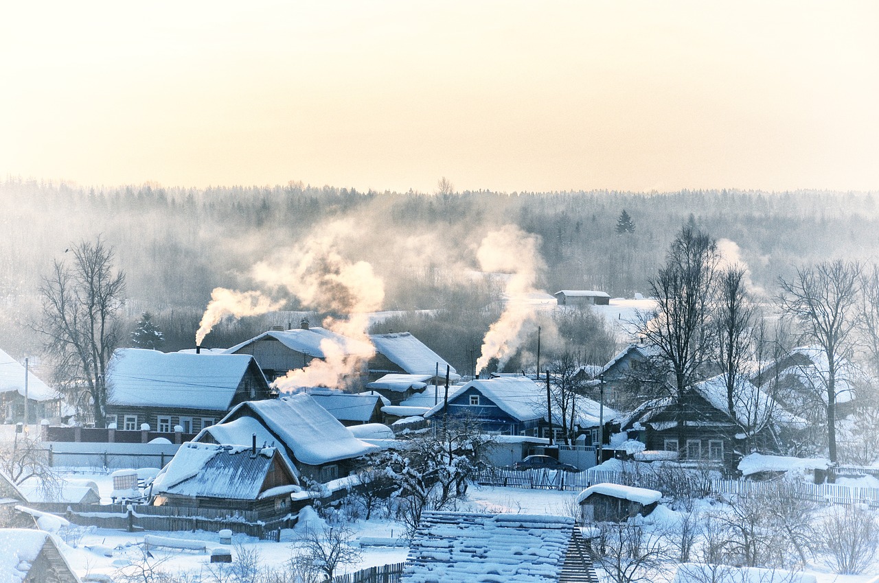 winter  village  smoke free photo